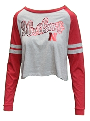 Womens Huskers Rise N Shine Crop LS Nebraska Cornhuskers, Nebraska  Ladies Tops, Huskers  Ladies Tops, Nebraska  Ladies, Huskers  Ladies, Nebraska  Long Sleeve, Huskers  Long Sleeve, Nebraska  Ladies T-Shirts, Huskers  Ladies T-Shirts, Nebraska Womens Grey And Red Huskers Im Gliding Here LS Tee Colosseum, Huskers Womens Grey And Red Huskers Im Gliding Here LS Tee Colosseum