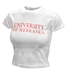 Womens Nebraska Babydoll Tee - White - AT-G1520