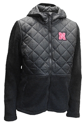 Womens Nebraska Crested Peak Full Zip Jacket Nebraska Cornhuskers, Nebraska  Ladies, Huskers  Ladies, Nebraska  Ladies Outerwear, Huskers  Ladies Outerwear, Nebraska Black Out!, Huskers Black Out!, Nebraska Womens Black Nebraska Crested Peak FZ Jacket Columbia, Huskers Womens Black Nebraska Crested Peak FZ Jacket Columbia