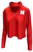 Womens Nebraska Dash Quarter Zip Crop Windshirt - AW-H9178