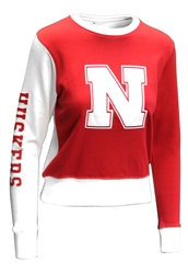 Womens Nebraska Home N Away Boat Crew Nebraska Cornhuskers, Nebraska  Crew, Huskers  Crew, Nebraska  Ladies, Huskers  Ladies, Nebraska  Ladies Sweatshirts, Huskers  Ladies Sweatshirts, Nebraska  Ladies Tops, Huskers  Ladies Tops, Nebraska Womens Red And White Colorblocked Nebraska Home And Away Crew Champion, Huskers Womens Red And White Colorblocked Nebraska Home And Away Crew Champion