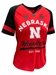 Womens Nebraska Huskers Crown Of Fire V Notch Tee - AT-H4603