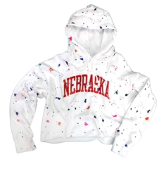 Womens Nebraska Champion Fiesta Crop Hoodie Nebraska Cornhuskers, Nebraska  Ladies Sweatshirts, Huskers  Ladies Sweatshirts, Nebraska  Ladies, Huskers  Ladies, Nebraska  Hoodies, Huskers  Hoodies, Nebraska Womens White Nebraska Paint Splatter Crop Hoodie Champion, Huskers Womens White Nebraska Paint Splatter Crop Hoodie Champion