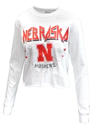 Womens Nebraska Rock Stars LS Crop Tee Nebraska Cornhuskers, Nebraska  Ladies, Huskers  Ladies, Nebraska  Long Sleeve, Huskers  Long Sleeve, Nebraska  Ladies Tops, Huskers  Ladies Tops, Nebraska  Ladies T-Shirts, Huskers  Ladies T-Shirts, Nebraska Womens White Nebraska Rock Stars LS Crop Tee Champion, Huskers Womens White Nebraska Rock Stars LS Crop Tee Champion