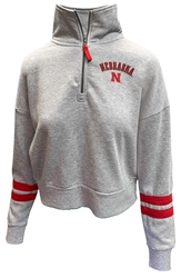 Womens Nebraska Sage Quarter Zip Fleece Nebraska Cornhuskers, Nebraska  Ladies Outerwear, Huskers  Ladies Outerwear, Nebraska  Ladies, Huskers  Ladies, Nebraska Womens Heather Grey Nebraska Sage 1/4 Zip Fleece Colosseum, Huskers Womens Heather Grey Nebraska Sage 1/4 Zip Fleece Colosseum