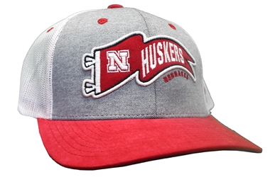 ebraska Huskers Banner Meshback Nebraska Cornhuskers, Nebraska  Mens Hats, Huskers  Mens Hats, Nebraska  Mens Hats, Huskers  Mens Hats, Nebraska Grey White And Red Nebraska Huskers Banner Adjustable Hat Zephyr, Huskers Grey White And Red Nebraska Huskers Banner Adjustable Hat Zephyr