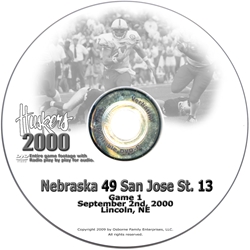 2000 Nebraska Vs San Jose Husker football, Nebraska cornhuskers merchandise, husker merchandise, nebraska merchandise, nebraska cornhuskers dvd, husker dvd, nebraska football dvd, nebraska cornhuskers videos, husker videos, nebraska football videos, husker game dvd, husker bowl game dvd, husker dvd subscription, nebraska cornhusker dvd subscription, husker football season on dvd, nebraska cornhuskers dvd box sets, husker dvd box sets, Nebraska Cornhuskers, 2000 San Jose St.