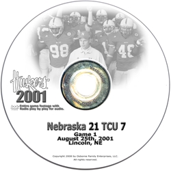 2001 Nu Vs Texas Christian Husker football, Nebraska cornhuskers merchandise, husker merchandise, nebraska merchandise, nebraska cornhuskers dvd, husker dvd, nebraska football dvd, nebraska cornhuskers videos, husker videos, nebraska football videos, husker game dvd, husker bowl game dvd, husker dvd subscription, nebraska cornhusker dvd subscription, husker football season on dvd, nebraska cornhuskers dvd box sets, husker dvd box sets, Nebraska Cornhuskers, 2001 Texas Christian - Pigskin Classic