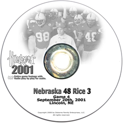 2001 Nebraska Vs Rice Husker football, Nebraska cornhuskers merchandise, husker merchandise, nebraska merchandise, nebraska cornhuskers dvd, husker dvd, nebraska football dvd, nebraska cornhuskers videos, husker videos, nebraska football videos, husker game dvd, husker bowl game dvd, husker dvd subscription, nebraska cornhusker dvd subscription, husker football season on dvd, nebraska cornhuskers dvd box sets, husker dvd box sets, Nebraska Cornhuskers, 2001 Rice