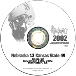 2002 Nebraska Vs Kansas St Husker football, Nebraska cornhuskers merchandise, husker merchandise, nebraska merchandise, nebraska cornhuskers dvd, husker dvd, nebraska football dvd, nebraska cornhuskers videos, husker videos, nebraska football videos, husker game dvd, husker bowl game dvd, husker dvd subscription, nebraska cornhusker dvd subscription, husker football season on dvd, nebraska cornhuskers dvd box sets, husker dvd box sets, Nebraska Cornhuskers, 2002 Kansas State