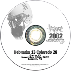 2002 Nebraska Vs Colorado Husker football, Nebraska cornhuskers merchandise, husker merchandise, nebraska merchandise, nebraska cornhuskers dvd, husker dvd, nebraska football dvd, nebraska cornhuskers videos, husker videos, nebraska football videos, husker game dvd, husker bowl game dvd, husker dvd subscription, nebraska cornhusker dvd subscription, husker football season on dvd, nebraska cornhuskers dvd box sets, husker dvd box sets, Nebraska Cornhuskers, 2002 Colorado