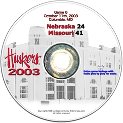 2003 Dvd Missouri Husker football, Nebraska cornhuskers merchandise, husker merchandise, nebraska merchandise, nebraska cornhuskers dvd, husker dvd, nebraska football dvd, nebraska cornhuskers videos, husker videos, nebraska football videos, husker game dvd, husker bowl game dvd, husker dvd subscription, nebraska cornhusker dvd subscription, husker football season on dvd, nebraska cornhuskers dvd box sets, husker dvd box sets, Nebraska Cornhuskers, 2003 Missouri