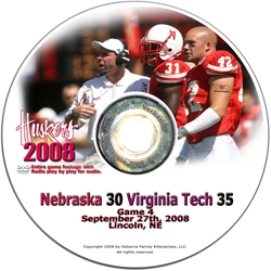 2008 Dvd Virginia Tech Husker football, Nebraska cornhuskers merchandise, husker merchandise, nebraska merchandise, nebraska cornhuskers dvd, husker dvd, nebraska football dvd, nebraska cornhuskers videos, husker videos, nebraska football videos, husker game dvd, husker bowl game dvd, husker dvd subscription, nebraska cornhusker dvd subscription, husker football season on dvd, nebraska cornhuskers dvd box sets, husker dvd box sets, Nebraska Cornhuskers, 2008 Virginia Tech