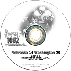 1992 Washington Husker football, Nebraska cornhuskers merchandise, husker merchandise, nebraska merchandise, nebraska cornhuskers dvd, husker dvd, nebraska football dvd, nebraska cornhuskers videos, husker videos, nebraska football videos, husker game dvd, husker bowl game dvd, husker dvd subscription, nebraska cornhusker dvd subscription, husker football season on dvd, nebraska cornhuskers dvd box sets, husker dvd box sets, Nebraska Cornhuskers, 1992 Washington