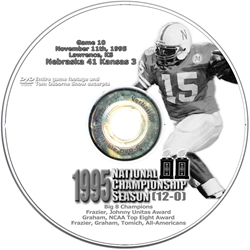 1995 Kansas Husker football, Nebraska cornhuskers merchandise, husker merchandise, nebraska merchandise, nebraska cornhuskers dvd, husker dvd, nebraska football dvd, nebraska cornhuskers videos, husker videos, nebraska football videos, husker game dvd, husker bowl game dvd, husker dvd subscription, nebraska cornhusker dvd subscription, husker football season on dvd, nebraska cornhuskers dvd box sets, husker dvd box sets, Nebraska Cornhuskers, 1995 Kansas