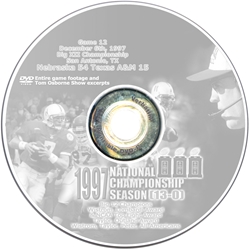 1997 Big 12 Championship vs. Texas A&M Husker football, Nebraska cornhuskers merchandise, husker merchandise, nebraska merchandise, nebraska cornhuskers dvd, husker dvd, nebraska football dvd, nebraska cornhuskers videos, husker videos, nebraska football videos, husker game dvd, husker bowl game dvd, husker dvd subscription, nebraska cornhusker dvd subscription, husker football season on dvd, nebraska cornhuskers dvd box sets, husker dvd box sets, Nebraska Cornhuskers, 1997 Big 12 Championship vs. Texas A&M