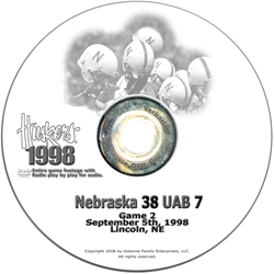 1998 Alabama Birmingham Husker football, Nebraska cornhuskers merchandise, husker merchandise, nebraska merchandise, nebraska cornhuskers dvd, husker dvd, nebraska football dvd, nebraska cornhuskers videos, husker videos, nebraska football videos, husker game dvd, husker bowl game dvd, husker dvd subscription, nebraska cornhusker dvd subscription, husker football season on dvd, nebraska cornhuskers dvd box sets, husker dvd box sets, Nebraska Cornhuskers, 1998 Alabama Birmingham