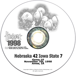 1998 Iowa State Husker football, Nebraska cornhuskers merchandise, husker merchandise, nebraska merchandise, nebraska cornhuskers dvd, husker dvd, nebraska football dvd, nebraska cornhuskers videos, husker videos, nebraska football videos, husker game dvd, husker bowl game dvd, husker dvd subscription, nebraska cornhusker dvd subscription, husker football season on dvd, nebraska cornhuskers dvd box sets, husker dvd box sets, Nebraska Cornhuskers, 1998 Iowa State