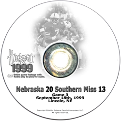 1999 Southern Mississippi Husker football, Nebraska cornhuskers merchandise, husker merchandise, nebraska merchandise, nebraska cornhuskers dvd, husker dvd, nebraska football dvd, nebraska cornhuskers videos, husker videos, nebraska football videos, husker game dvd, husker bowl game dvd, husker dvd subscription, nebraska cornhusker dvd subscription, husker football season on dvd, nebraska cornhuskers dvd box sets, husker dvd box sets, Nebraska Cornhuskers, 1999 Southern Mississippi