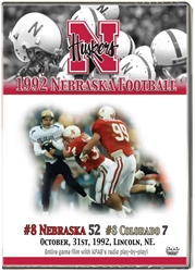 1992 Colorado Husker football, Nebraska cornhuskers merchandise, husker merchandise, nebraska merchandise, nebraska cornhuskers dvd, husker dvd, nebraska football dvd, nebraska cornhuskers videos, husker videos, nebraska football videos, husker game dvd, husker bowl game dvd, husker dvd subscription, nebraska cornhusker dvd subscription, husker football season on dvd, nebraska cornhuskers dvd box sets, husker dvd box sets, Nebraska Cornhuskers, 1992 Colorado