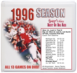 1996 Complete Season Box Set Husker football, Nebraska cornhuskers merchandise, husker merchandise, nebraska merchandise, nebraska cornhuskers dvd, husker dvd, nebraska football dvd, nebraska cornhuskers videos, husker videos, nebraska football videos, husker game dvd, husker bowl game dvd, husker dvd subscription, nebraska cornhusker dvd subscription, husker football season on dvd, nebraska cornhuskers dvd box sets, husker dvd box sets, Nebraska Cornhuskers, 1996 Complete Season on DVD