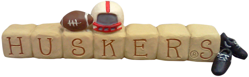 Huskers Blocks with Helmet Decor Nebraska Cornhuskers, Huskers Blocks with Helmet Decor