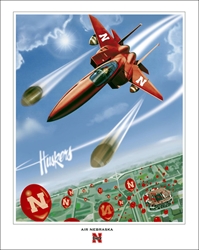 Air Nebraska Poster Nebraska Cornhuskers, Air Nebraska Poster