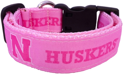 Pink Nebraska Dog Collar Pink, Dog, Nebraska cornhuskers, husker football, nebraska merchandise, husker merchandise, husker pet collar, husker dog collar, nebraska pet collar, nebraska dog collar